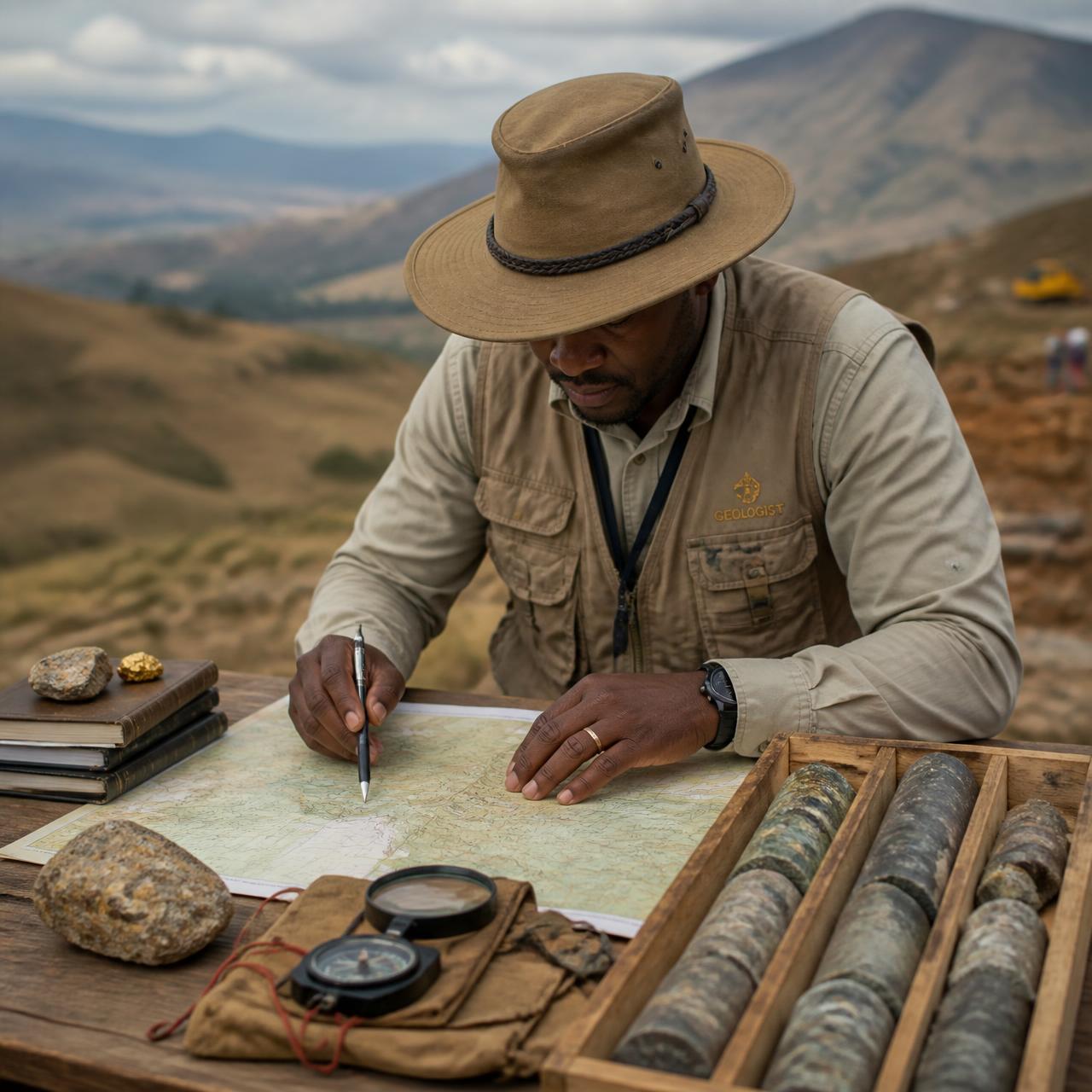 Field exploration team verifying drill targets across Burlcore's licensed concessions